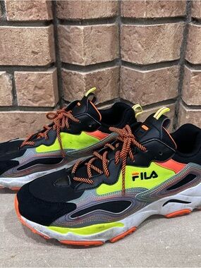 Fila Men's Shoes Size 12 Black , White-black-Yellow-Orange-Grey 91175